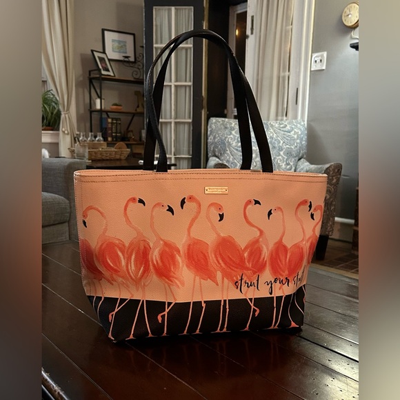 Kate Spade New York Strut Your Stuff Flamingo Tote Bag - Picture 9 of 10